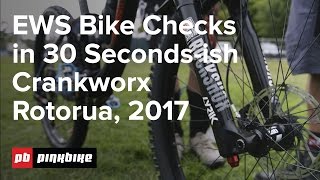 30 Secondish Bike Checks EWS Rotorua  Crankworx Rotorua 2017 [upl. by Ahto]