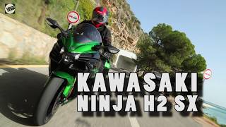 Kawasaki Ninja H2 SX review  Visordown road test [upl. by Afrikah]