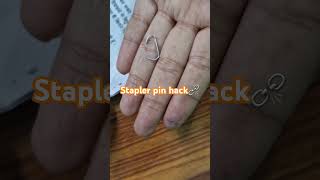 Stapler pin hack stapler pin world life northeast [upl. by Lyrpa]