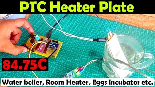 12V DC Heater Plate 80W PTC Heater Plate with Arduino temperature monitoring Solar water heater [upl. by Ardnait]