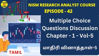 Ep42 NISM Research analyst COURSE Sample Questions Discussion Chapter  1  Vol5 [upl. by Ireland]