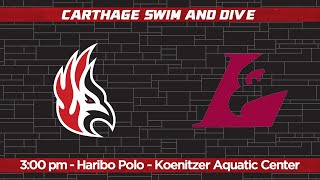 Carthage Swim and Dive vs UW La Crosse 2024119 [upl. by Dusza]