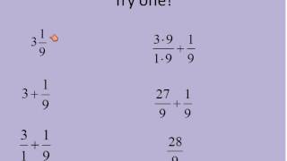 Mixed Numbers into Improper Fractions Simplifying Math [upl. by Euqilegna458]