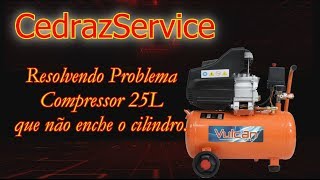 Como solucionar problema do compressor de 25L que não enche o cilindro [upl. by Dnalra]