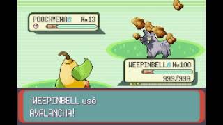 POKEMON EMERALD  WEEPINBELL  AVALANCHA  ROCK SLIDE [upl. by Jet334]