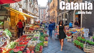 Catania Sicily Italy 🇮🇹 4K HDR Walking Tour Sicilia Italia [upl. by Nirrol]