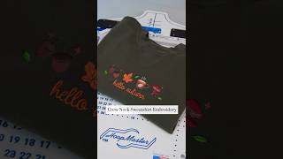 How to Embroider on a Crew Neck Sweatshirt with Mighty Hoops  Fall Embroidery Design [upl. by Alleinnad]