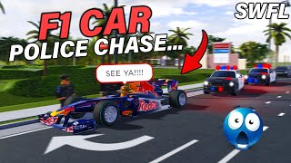 F1 CAR RUNS FROM POLICE I WENT TO JAIL  ROBLOX  Southwest Florida [upl. by Ainitsirc]