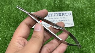 Castroviejo Needle Holder Straight with Ratchet Lock Serrated Tip [upl. by Hairym]