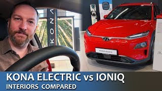 KONA Vs IONIQ Electric Interiors Compared [upl. by Fidelas381]