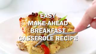 Easy MakeAhead Breakfast Casserole [upl. by Atinnek870]