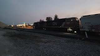 Double EMD Leaders With on CN Manifest with Roaring SD40T Helpers at Valley [upl. by Oirobil510]