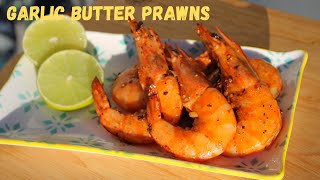 Garlic Butter Prawns  PanFried Butter Garlic Prawns in shells  Whole Prawns Recipe [upl. by Adirahs]