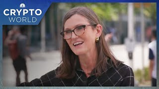 Watch CNBCs full interview with Cathie Wood on crypto outlook regulation and DeFi vs Wall Street [upl. by Nywra]