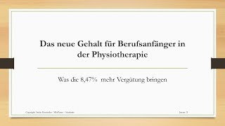 Das neue Gehalt für Berufsanfänger in der Physiotherapie [upl. by Liamsi]