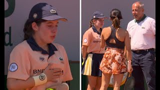 French Open doubles pair disqualified after stray shot leaves ball girl in tears [upl. by Lesh]