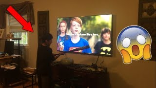 INSANE KID RAGES OVER BACK TO SCHOOL COMMERCIALS SMASHES TV [upl. by Eremihc]