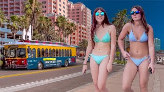 CLEARWATER BEACH FLORIDA 4K STREET WALKING TOUR [upl. by Alegnad843]