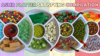 ASMR SATISFYING PLATTER COMPILATION  NO TALKING SATISFYING SOUNDS SMOOTH CANDY POURS [upl. by Cariotta]