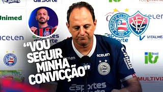 quot TEMOS UMA CONVICÇÃO E VOU SEGUIR quot😡 COLETIVA DE ROGERIO CENI  BAHIA 1 X 1 VITORIA [upl. by Kinsman319]