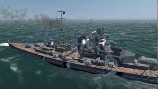 LSH3 DKM Bismarck vs USS Iowa [upl. by Ramed]