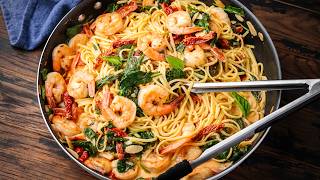 How I Make An Easy Weeknight Creamy Shrimp Pasta [upl. by Godrich]