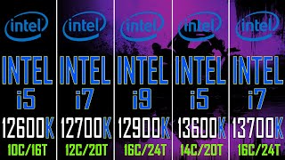 INTEL i5 12600K vs INTEL i7 12700K vs INTEL i9 12900K vs INTEL i5 13600K vs INTEL i7 13700K [upl. by Eussoj]