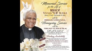 Memorial Service for the Life of Bishop Vivian VB Burke February 82024  6pm [upl. by Eninahs]