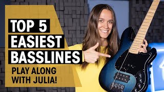 Top 5 Easiest Basslines Even Guitarists Can Play  Julia Hofer  Thomann [upl. by Nerraj295]