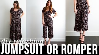 DIY very EASY dress to jumpsuit or romper refashion [upl. by Rutter]