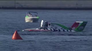 WATCH Oberto Hydroplane flips at SeaFair [upl. by Stahl]