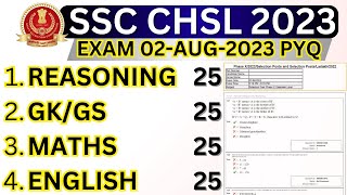 SSC CHSL TIER1 PREVIOUS PAPER12  SSC CHSL 2 AUGUST 2023 PAPER BSA  SSC CHSL PREVIOUS YEAR PAPER [upl. by Ehsom]