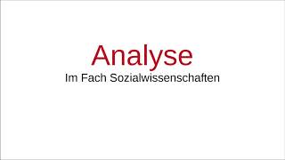 5 Schritte zur perfekten Sowi Analyse  Analyse im Fach Sozialwisschenschaften [upl. by Alak]