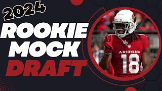 2024 Rookie Mock Draft  Dynasty Devy Fantasy Football PreDetermined Landing Spots [upl. by Tudela]