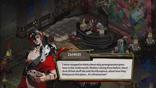 Zagreus asks his father about the pomegranates  Hades [upl. by Ladin]