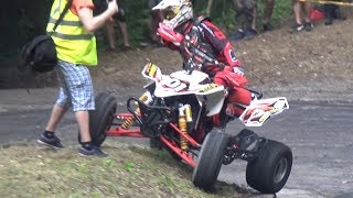 CRAZY Quad Going SIDEWAYS on Hillclimb  CLOSE CALL [upl. by Kcam]