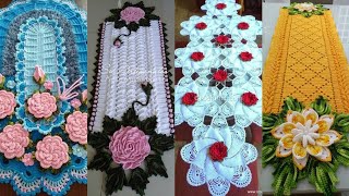 Crochet table runner with motifs and Embellishments for table decoration [upl. by Bainbridge133]