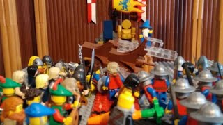 lego medieval castle army battle black Falcon Viking Lion knights throne room stop motion animation [upl. by Areikahs]