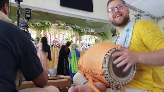 Amala Harinam Playing Mridanga For Kirtan Premi [upl. by Sitnalta]