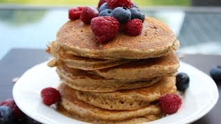 HOW TO MAKE FLUFFY OATMEAL PANCAKES  healthy recipe [upl. by Erkan372]