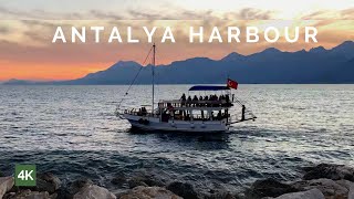 4K walking tour Antalya Kaleiçi Marina Harbour  Antalya Turkey in November [upl. by Eneluj711]