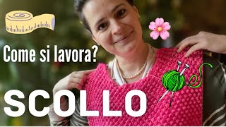 🌸Come si lavora lo scollo di un maglione ai ferri🧶 [upl. by Eimak]