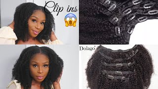 HOW TO INSTALL KINKY CURLY CLIP INS  50 Type 4 Natural Hair Transformation [upl. by Adiene]