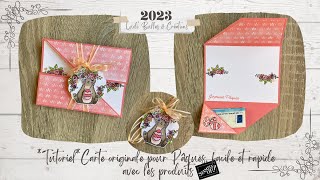 Tutoriel Carte originale pour offrir un billet pour Pâques facile et rapide produits StampinUp [upl. by Aneehs357]