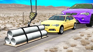 Big amp Small Cars vs Giant Crane ✅ BeamNGDrive  GipsoCartoon [upl. by Hecht]