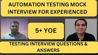 Software Testing Mock Interview Automation Testing Interview RD Automation Learning [upl. by Laughlin]