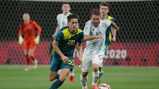 HIGHLIGHTS ARGENTINA VS AUSTRALIA  MENS FOOTBALL TOKYO OLYMPICS  SCORE 02 [upl. by Nepil549]