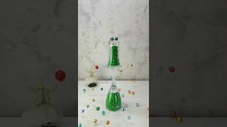 Amazing Green TOWER in Reverse 🤩 marbledance oddlysatisfyingvideos greenbeadsandmarbles [upl. by Siuqaj]