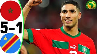 Morocco vs Congo DR 51  All Goals and Highlights  2024 🔥 HAKIMI [upl. by Cate]