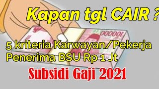 Kapan BSU CAIR  Ini Kriteria Penerima BLT Bpjs Ketenagakerjaan 2021 Rp 1 Juta [upl. by Aleahcim]